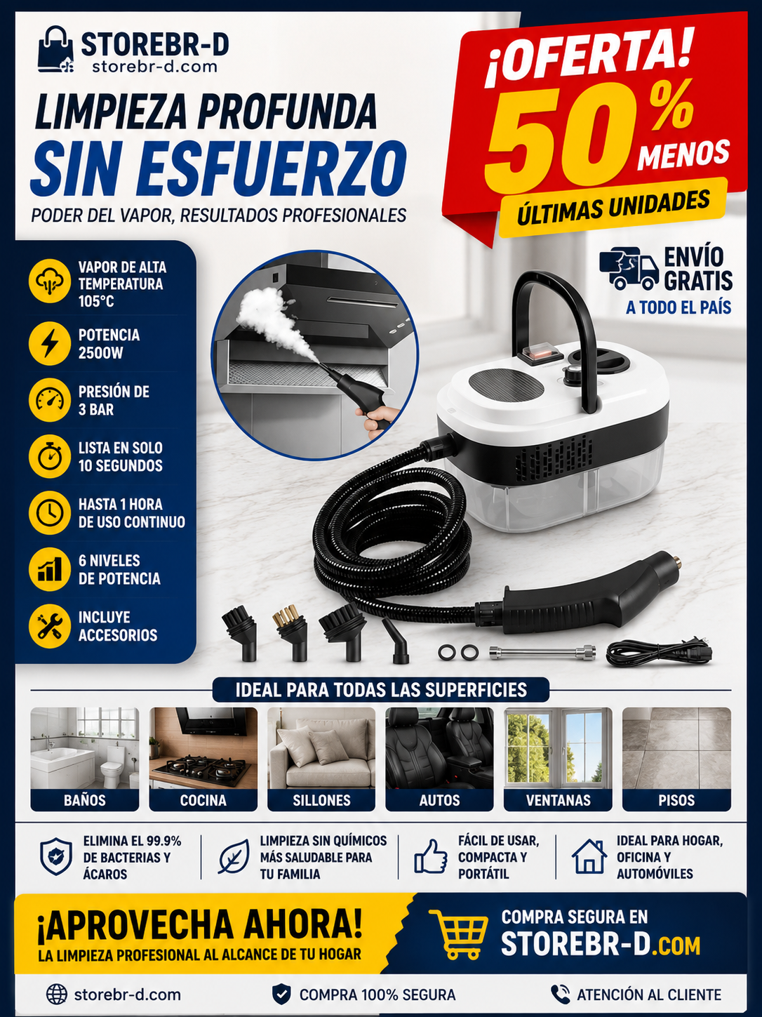 Máquina Limpiadora a Vapor de Alta Presión