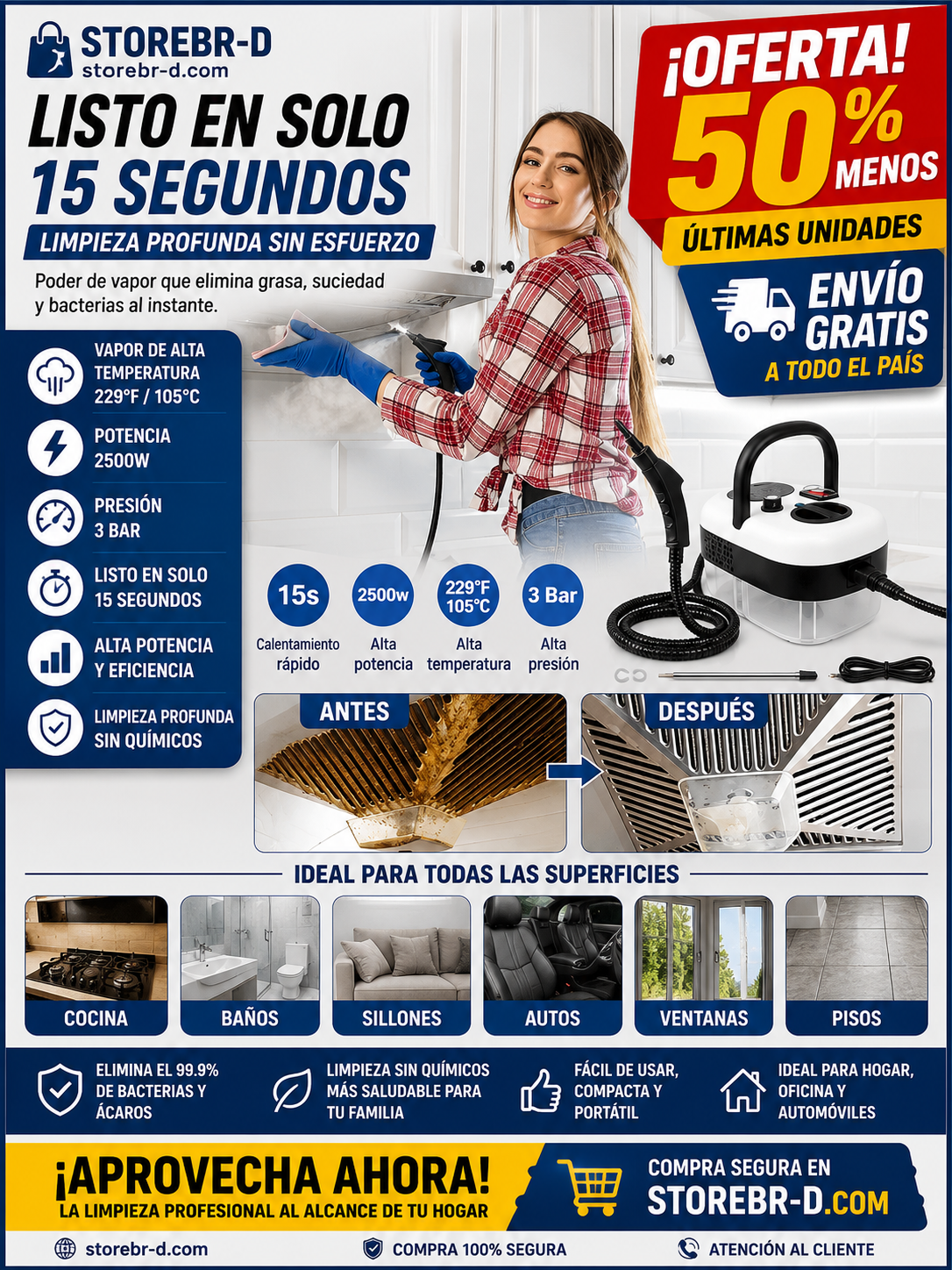Máquina Limpiadora a Vapor de Alta Presión