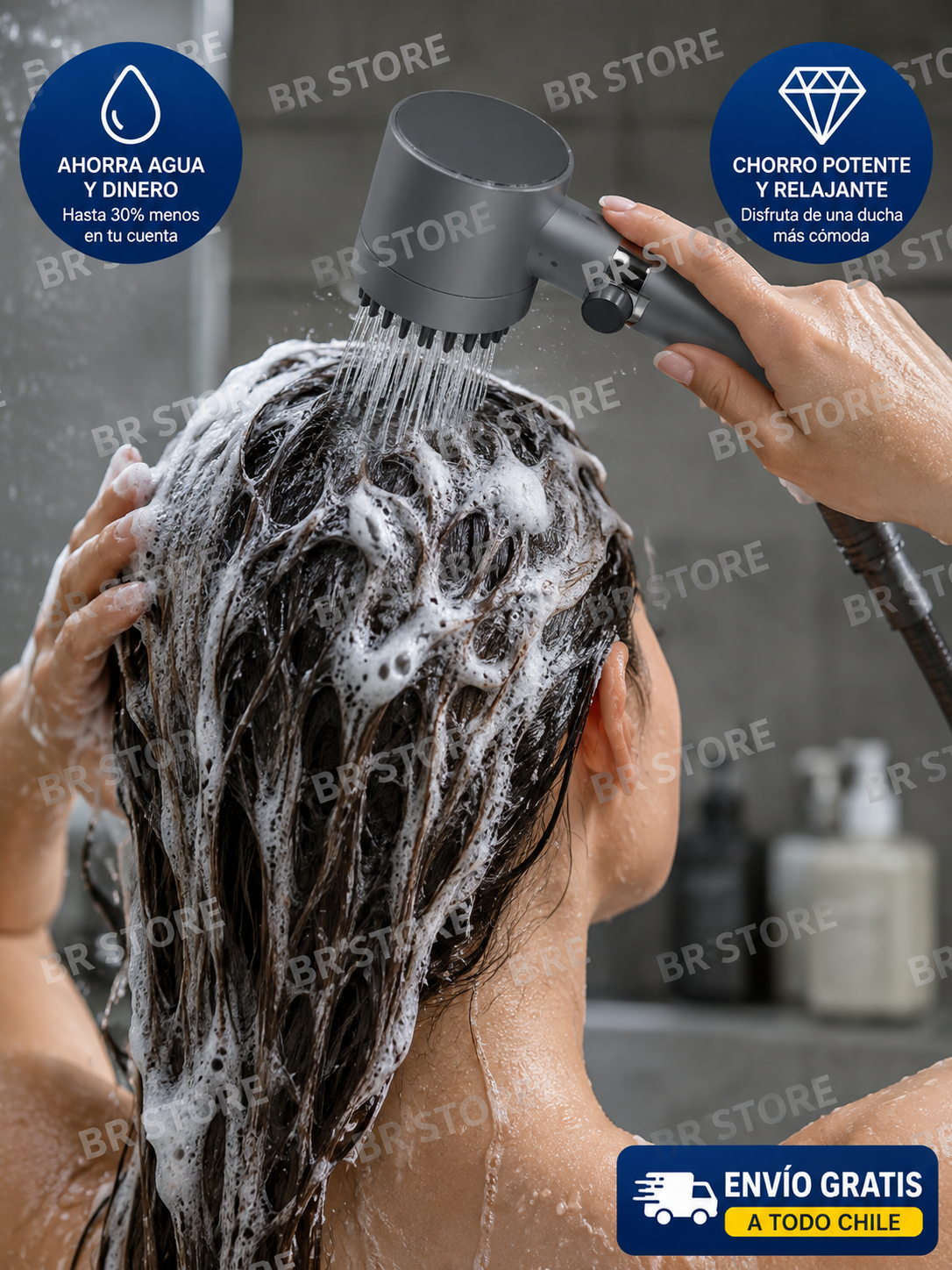 Ducha Potente con Filtro – Alta Presión y 4 Modos